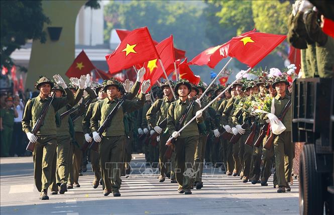 Màn thực cảnh tái hiện lịch sử “Ngày về chiến thắng”. Ảnh: Dương Giang-TTXVN