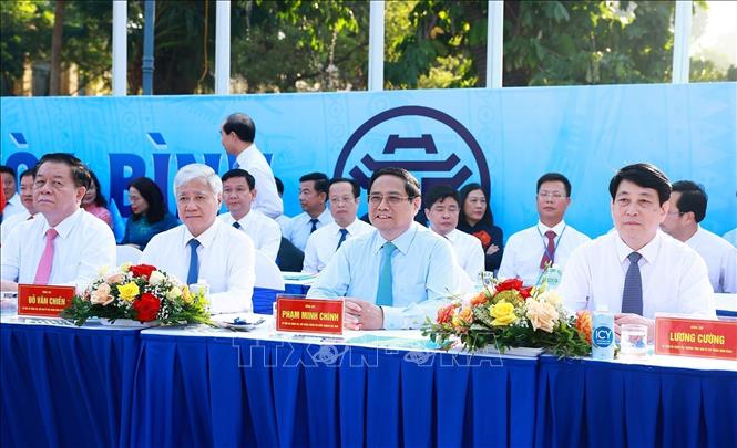 Prime Minister Pham Minh Chinh and delegates at the event. VNA Photo
