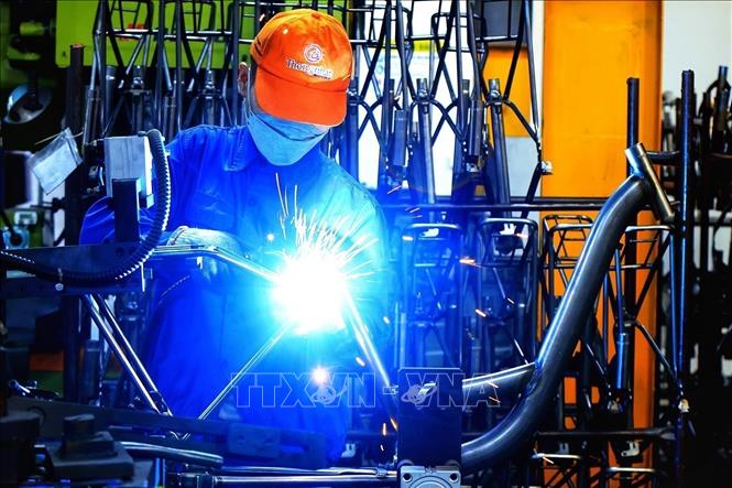 The industry - construction sector rose 9.11% to contribute 48.88% to the overall GDP growth. VNA Photo