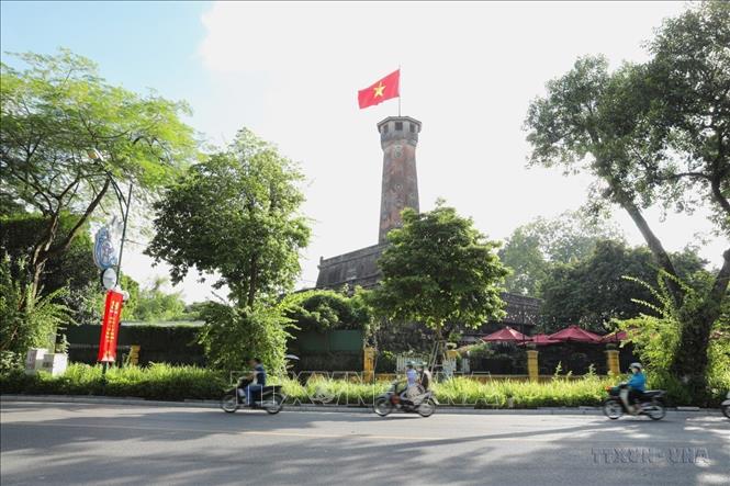 Khu Di tích cột cờ Hà Nội những ngày mùa Thu tháng Tám (2022). Ảnh: Minh Quyết - TTXVN