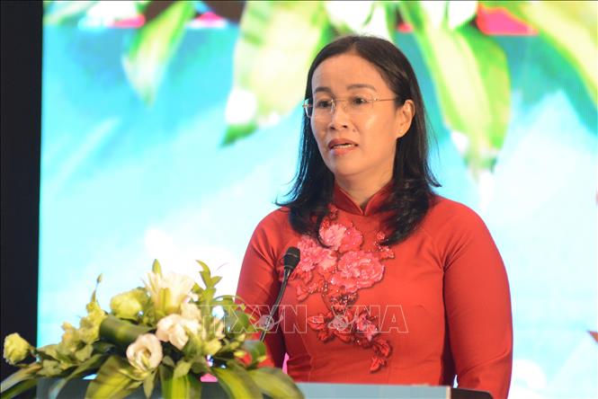 Bà Nguyễn Thị Anh Thi, Phó Chủ tịch UBND thành phố Đà Nẵng, phát biểu. Ảnh: Văn Dũng-TTXVN