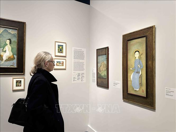 A visitor at the exhibition. VNA Photo: Ngọc Hiệp