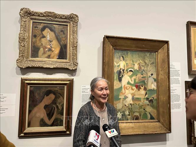 A visitor at the exhibition. VNA Photo: Ngọc Hiệp