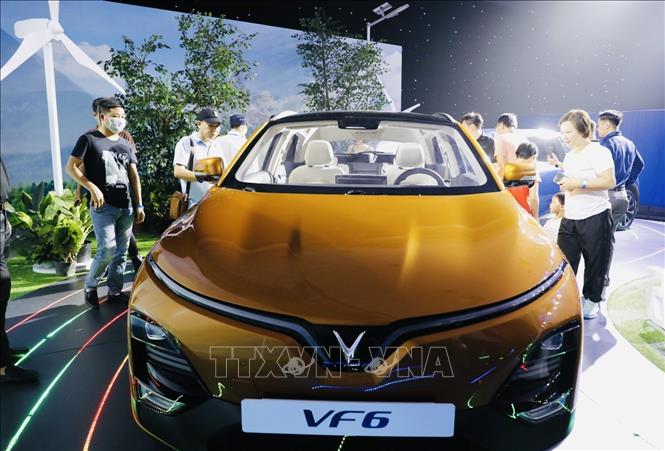 A VinFast electric car at a show in Hanoi. VNA Photo: Trần Việt