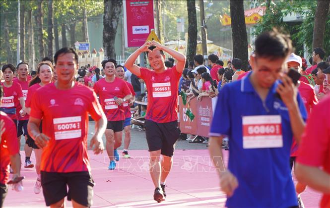 Các vận động viên tham gia Giải Marathon Đất Sen Hồng - Đồng Tháp năm 2024. Ảnh: Nhựt An - TTXVN