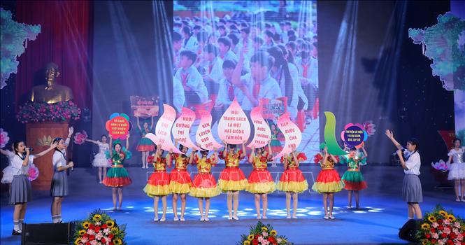 Tiết mục tham gia hội thi. Ảnh: Danh Lam - TTXVN