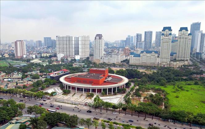 Cung hữu nghị Việt - Trung được xây dựng trên khu đất rộng 14.000 m2 tại tại đường Lê Quang Đạo, quận Nam Từ Liêm (Hà Nội). Ảnh: Tuấn Anh - TTXVN