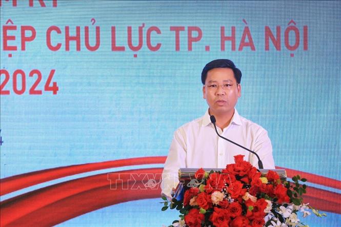 Chủ tịch HAMI Lê Vĩnh Sơn phát biểu. Ảnh: Tuấn Anh - TTXVN