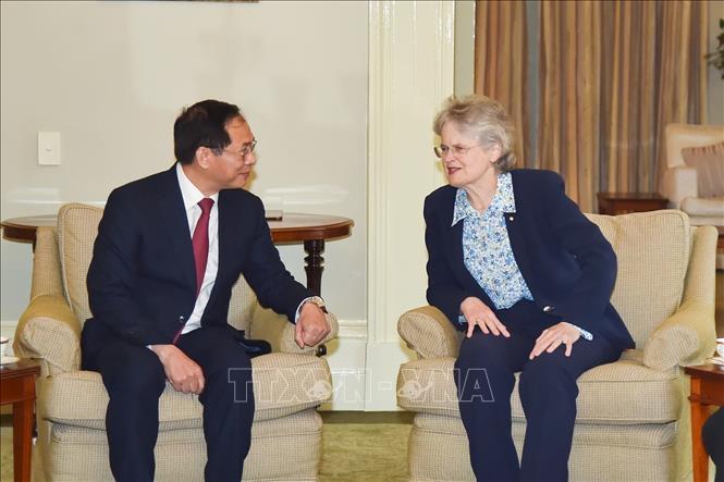  Deputy Prime Minister and Foreign Minister Bui Thanh Son meets with Governor of South Australia Frances Adamson. VNA Photo: Thanh Tú 