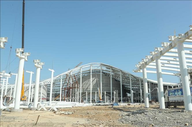 Trung tâm Hội nghị - Biểu diễn thành phố Hải Phòng đang được xây dựng. Ảnh: Quốc Khánh - TTXVN
