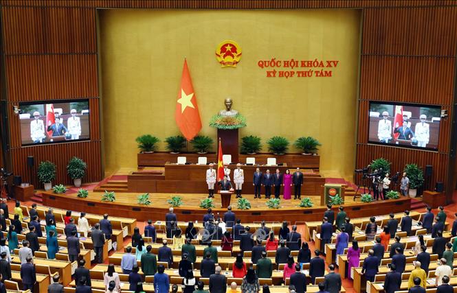 Lễ tuyên thệ của Chủ tịch nước CHXHCN Việt Nam Lương Cường. Ảnh: TTXVN