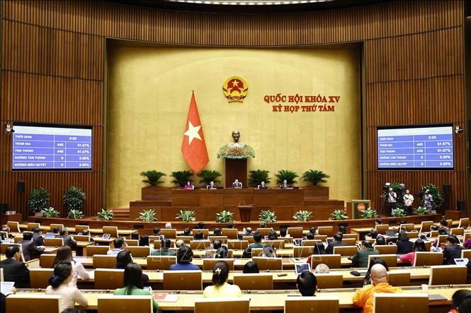Quốc hội thông qua Nghị quyết bầu chức danh Chủ tịch nước CHXHCN Việt Nam. Ảnh: TTXVN