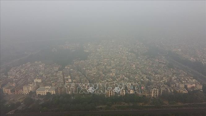 Sương mù dày đặc tại thủ đô New Delhi, Ấn Độ. Ảnh: ANI/TTXVN