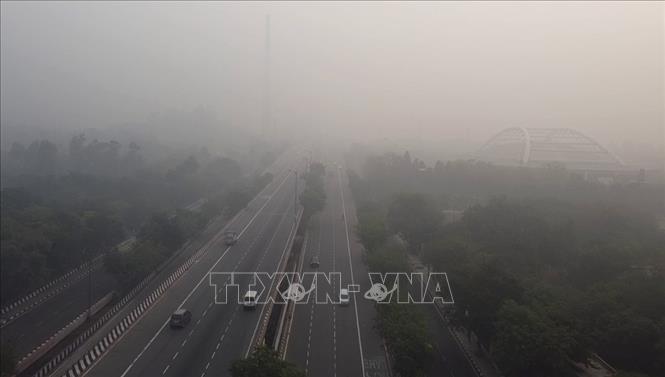 Sương mù dày đặc tại thủ đô New Delhi, Ấn Độ. Ảnh: ANI/TTXVN