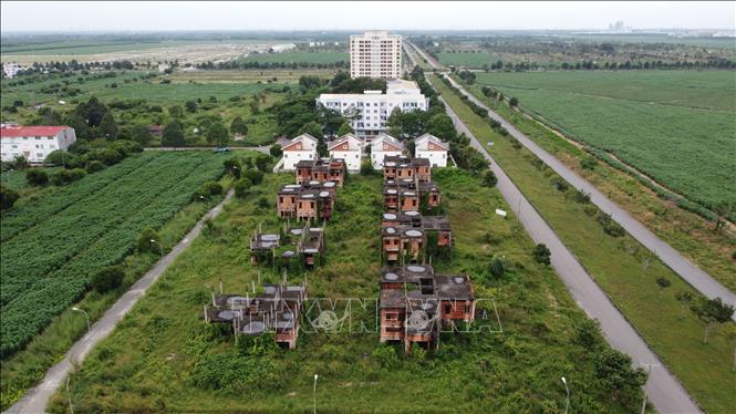 Hàng chục căn biệt thự diện tích hàng trăm m2 bị bỏ hoang hơn 10 năm nay tại khu đô thị Long Thọ - Phước An (Nhơn Trạch). Ảnh: Sỹ Tuyên - TTXVN