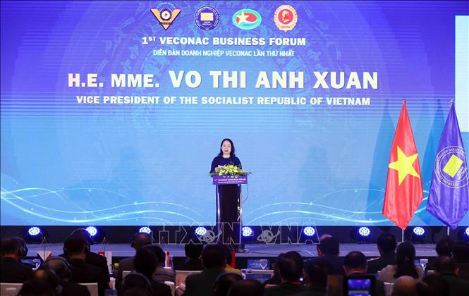 Vice State President of Vietnam Vo Thi Anh Xuan at the opening of the first Veterans Confederation of ASEAN Countries (VECONAC) Business Forum in Hanoi on October 25. VNA Photo: An Đăng
