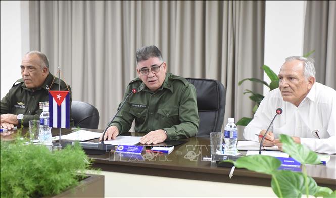 Lieutenant General Lázaro Alberto Álvarez Casas, Minister of the Interior of Cuba at the talks. VNA Photo: Việt Hùng 