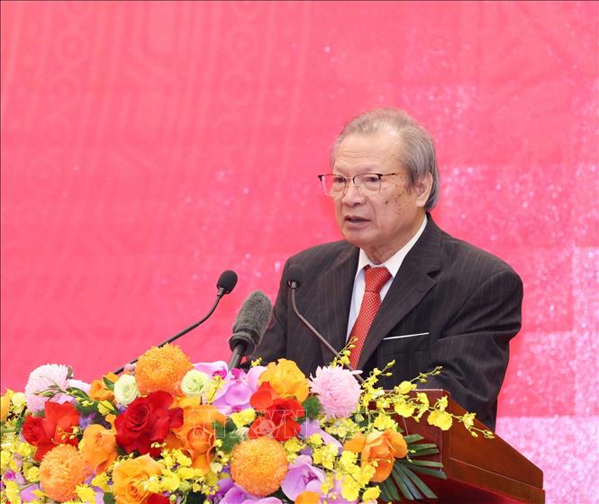 Đồng chí Nguyễn Văn Son, nguyên Ủy viên Trung ương Đảng, nguyên Trưởng Ban Đối ngoại Trung ương phát biểu tại Lễ kỷ niệm. Ảnh: Phương Hoa – TTXVN