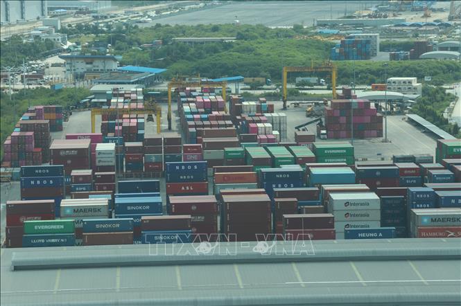 Cảng Laem Chabang đang phát triển giai đoạn 3 để tăng năng lực containers. Ảnh: Huy Tiến – PV TTXVN tại Thái Lan
