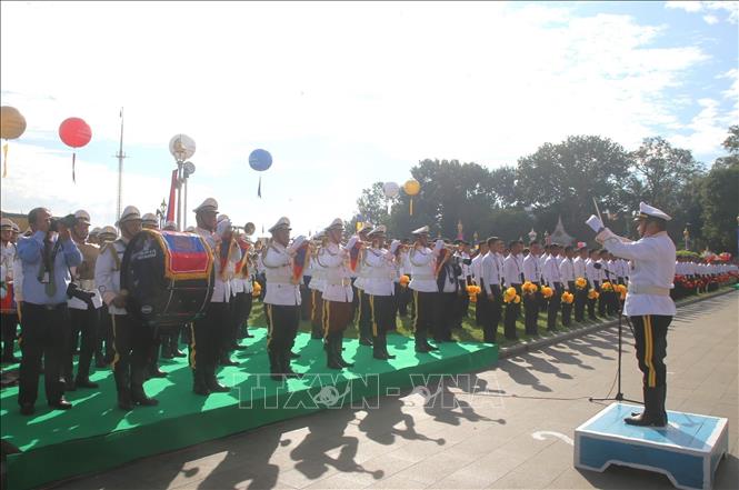 Lễ mít tinh tập hợp hơn 10.000 người tham gia. Ảnh: Hoàng Minh - PV TTXVN tại Campuchia 
