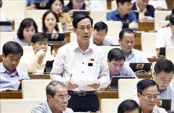 Đại biểu Quốc hội tỉnh Thanh Hoá Mai Văn Hải phát biểu ý kiến. Ảnh: Doãn Tấn - TTXVN