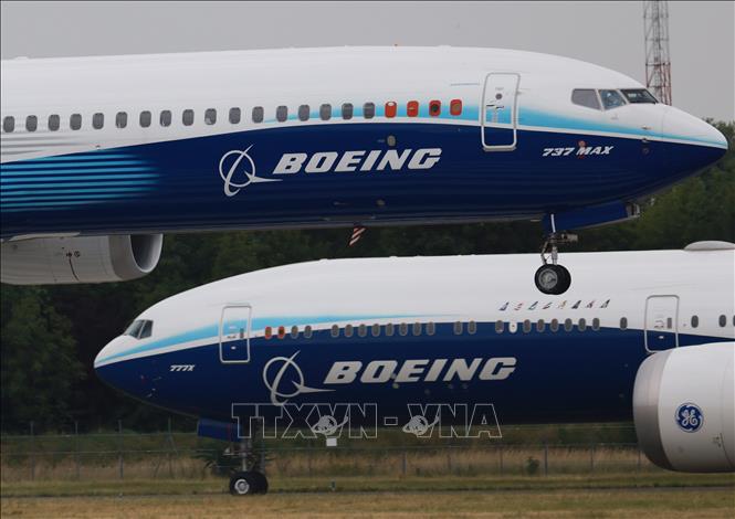 Máy bay Boeing tại Triển lãm Hàng không quốc tế Paris, Pháp ngày 19/6/2023. Ảnh: THX/TTXVN
