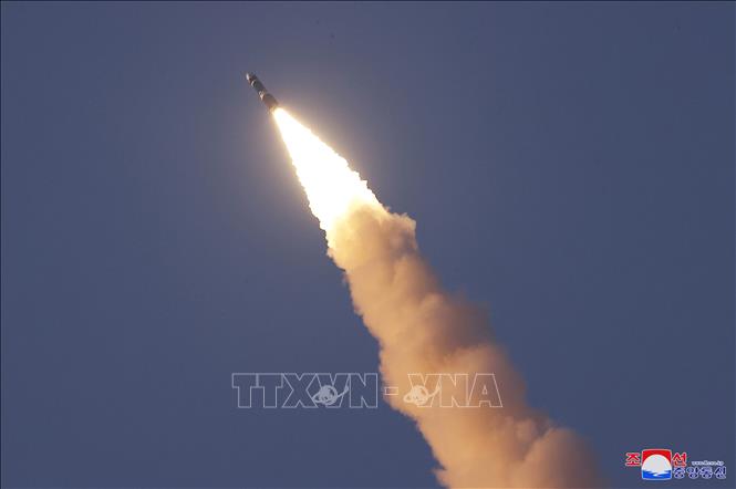 Vụ phóng thử tên lửa đạn đạo liên lục địa (ICBM) Hwasong-19 của Triều Tiên ngày 31/10/2024. Ảnh: Yonhap/TTXVN