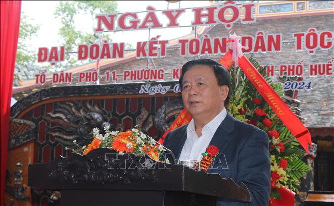 Đồng chí Nguyễn Xuân Thắng phát biểu tại ngày hội. Ảnh: Mai Trang - TTXVN