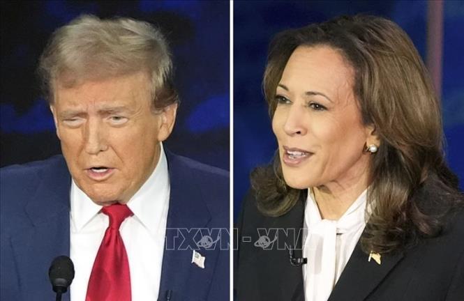 Ứng cử viên Tổng thống Mỹ của đảng Cộng hòa Donald Trump (trái) và đối thủ Kamala Harris của đảng Dân chủ. Ảnh: AP/TTXVN