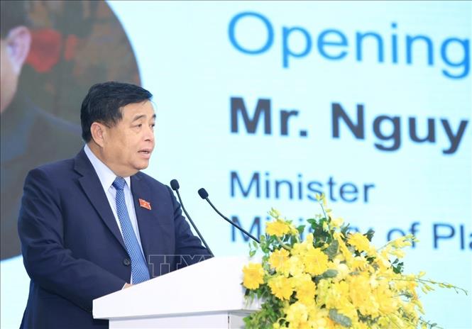 Minister of Planning and Investment Nguyen Chi Dung speaks at the event. VNA Photo: Tuấn Anh