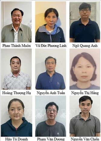 Các bị can bị khởi tố trong vụ án. Ảnh: TTXVN phát