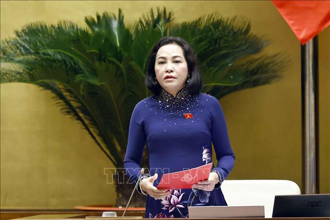 Phó Chủ tịch Quốc hội Nguyễn Thị Thanh điều hành phiên họp. Ảnh: Doãn Tấn - TTXVN