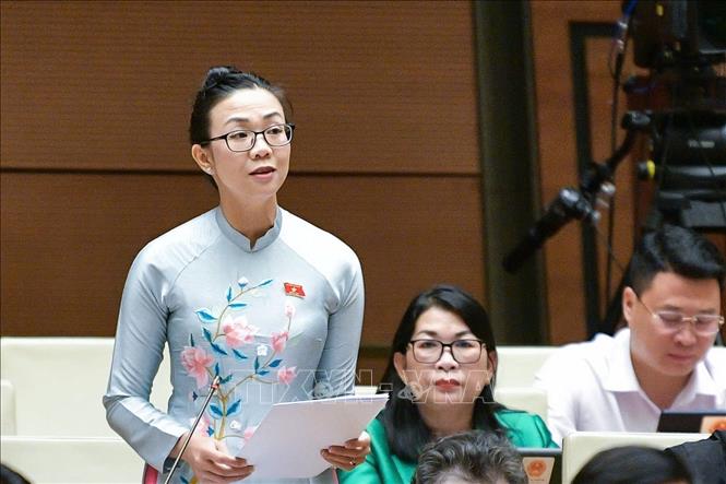 Đại biểu Quốc hội tỉnh Lâm Đồng Trịnh Tú Anh phát biểu. Ảnh: Phương Hoa – TTXVN