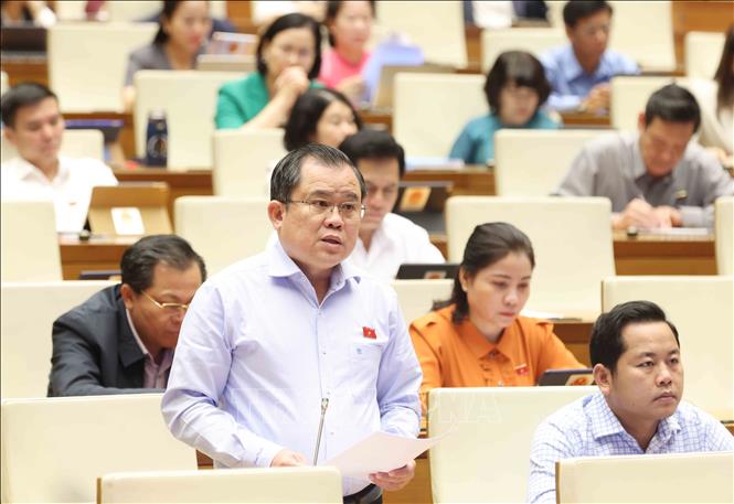 Đại biểu Quốc hội tỉnh Bà rịa – Vũng Tàu Nguyễn Tâm Hùng phát biểu. Ảnh: Phương Hoa – TTXVN