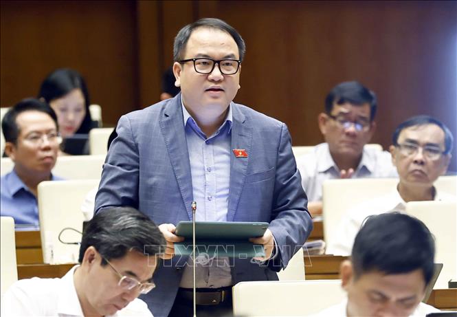 Đại biểu Quốc hội tỉnh Lạng Sơn Phạm Trọng Nghĩa phát biểu. Ảnh: Doãn Tấn - TTXVN