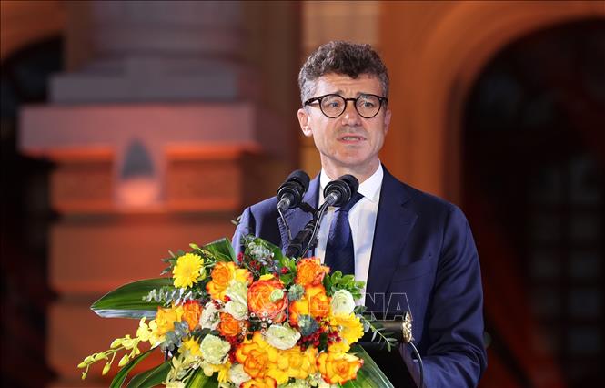 Ông Jonathan Wallace Baker, Trưởng đại diện UNESCO tại Việt Nam phát biểu tại lễ khai mạc. Ảnh: Quốc Khánh - TTXVN