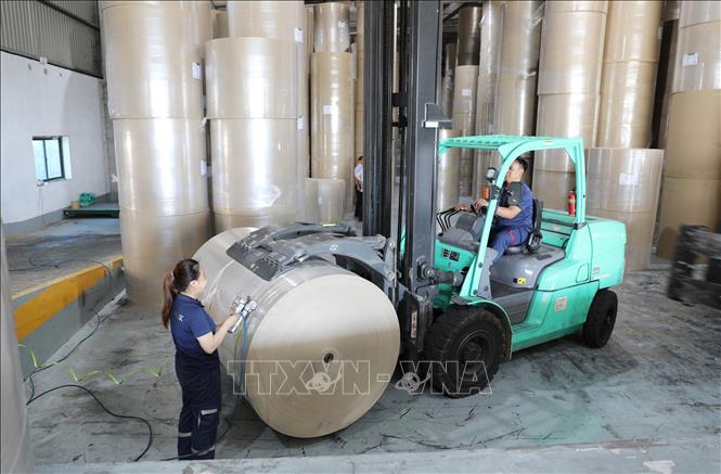 Một trong số các sản phẩm chủ lực của Công ty Cổ phần Giấy HKB - Hoa Lư chuẩn bị được xuất kho. Ảnh: Đức Phương - TTXVN