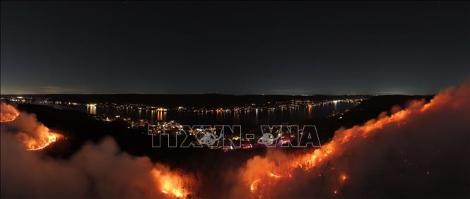 Cháy rừng tại bang New Jersey, Mỹ ngày 9/11/2024. Ảnh: THX/TTXVN