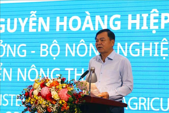 Thứ trưởng Bộ Nông nghiệp và Phát triển nông thôn Nguyễn Hoàng Hiệp phát biểu. Ảnh: Vũ Sinh - TTXVN