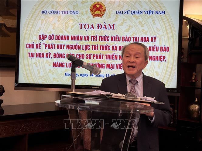 Tiến sĩ Norman Văn Toại phát biểu tại sự kiện. Ảnh: Kiều Trang - PV TTXVN tại Washington D.C, Mỹ