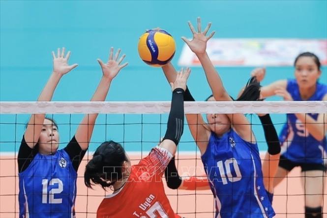 Đội Geleximco Thái Bình chơi lấn lướt, thắng áp đảo Hà Nội với tỷ số 3-0. Ảnh: Minh Quyết - TTXVN