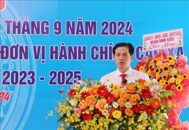 Ông Huỳnh Trung Trứ, Chủ tịch UBND quận Ninh Kiều, thành phố Cần Thơ phát biểu. Ảnh: Ngọc Thiện – TTXVN