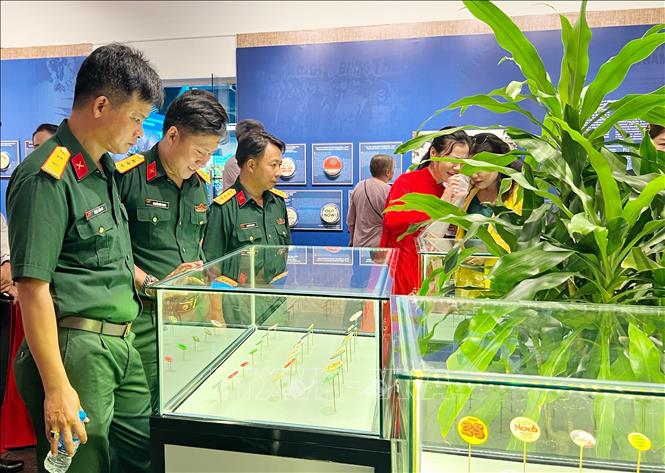 Các đại biểu tham quan trưng bày chuyên đề. Ảnh: Thu Hương - TTXVN