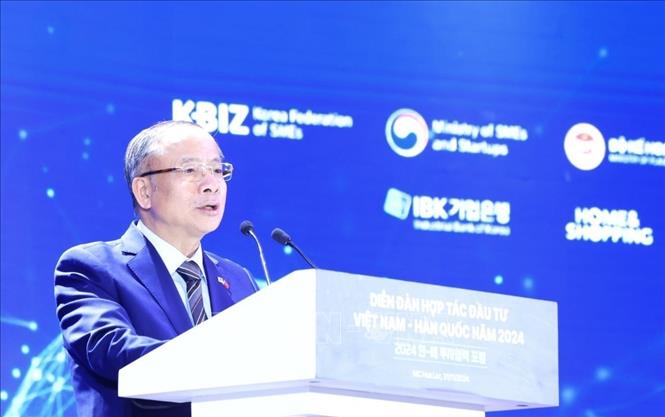 Ông Nguyễn Văn Thân, Chủ tịch Hiệp hội Doanh nghiệp Nhỏ và Vừa Việt Nam (VINASME) phát biểu. Ảnh: Tuấn Anh- TTXVN
