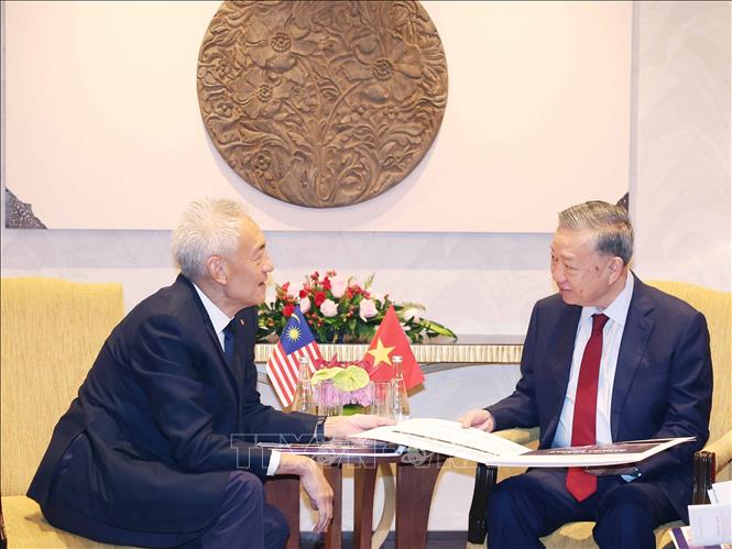 Party General Secretary To Lam receives Lin Yun Ling, Managing Director of Gamuda Group. VNA Photo: Thống Nhất