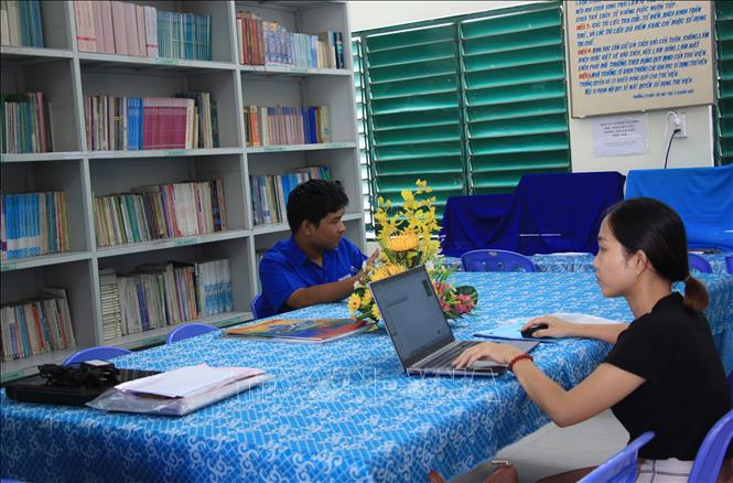 Thư viện của Trường Dân tộc nội trú THPT tỉnh Khánh Hòa. Ảnh: Phan Sáu - TTXVN