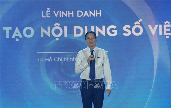 Ông Lê Quang Tự Do, Cục trưởng Cục Phát thanh, Truyền hình và Thông tin điện tử, Trưởng Ban tổ chức phát biểu tại buổi lễ. Ảnh: Thu Hương - TTXVN   