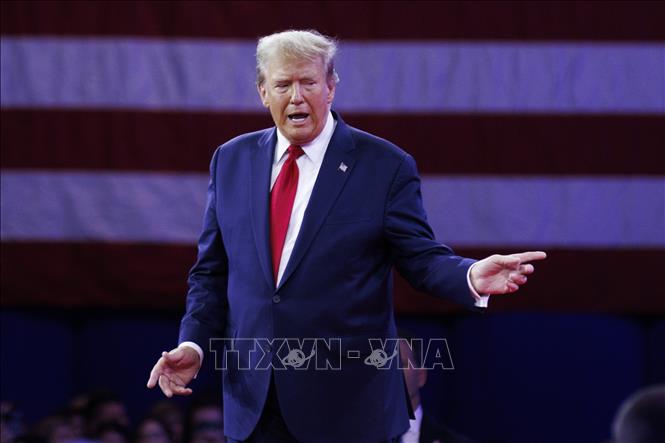 Ông Donald Trump phát biểu tại một sự kiện ở bang Maryland ngày 24/2/2024. Ảnh: THX/TTXVN