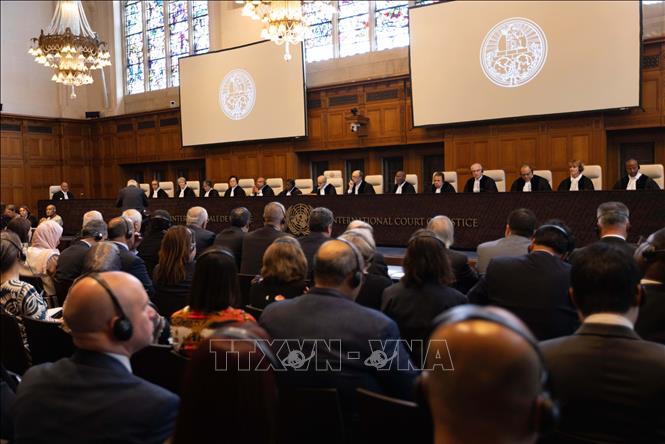 (Tư liệu) Một phiên họp của Tòa án Công lý Quốc tế (ICJ) tại Hague, Hà Lan. Ảnh: THX/TTXVN