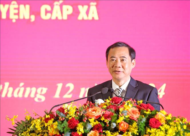 Ông Nguyễn Thái Học, Quyền Bí thư Tỉnh ủy Lâm Đồng phát biểu tại buổi lễ. Ảnh: Nguyễn Dũng – TTXVN 